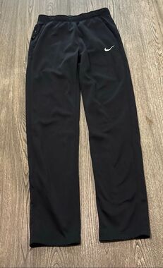Nike Womens Therma-Fit Pants Athletic Elastic Waist Zip Pockets Black Size S